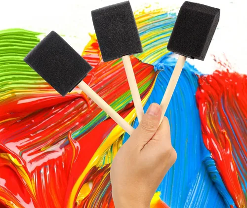 Miniatura 5 de 20 piezas de pinceles de espuma para pintar, pinceles de esponja de 2 pulgadas con mango de madera para pintar, pinceles de espuma para manchas