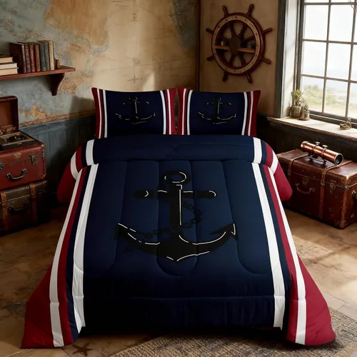 Miniatura 53 de Manfei Go Fishing Juego de edredón tamaño King para niños, juego de ropa de cama con diseño geométrico de peces de bass y rombos, decoración
