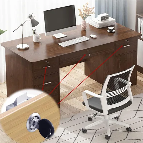 Miniatura 7 de Cajón de lengüeta de bloqueo automático, cajón y broca para muebles, cerradura de escaparate, diámetro de perforación: 3/4 pulgadas/0.748 in