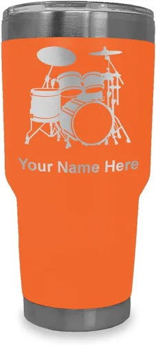 Miniatura 9 de LaserGram Vaso aislado al vacío de 20 onzas, juego de batería, grabado personalizado incluido (negro)