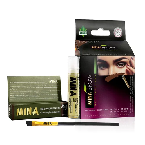 Miniatura 10 de MINA iBrow Kit de Color de Henna Profesional para Cabello con Paquete Combinado de Pincel Cubre Cabello Canoso - Dura hasta 6 semanas Sin