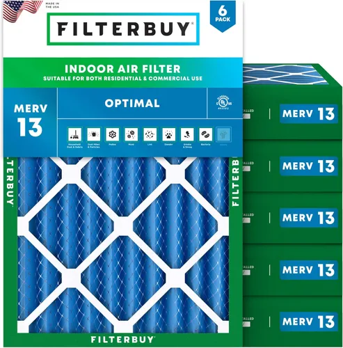 Miniatura 20 de Filterbuy Filtro de aire MERV 13 de 8 x 14 x 1 pulgadas para defensa óptima contra el humo y la alergia (paquete de 6), repuesto de filtros