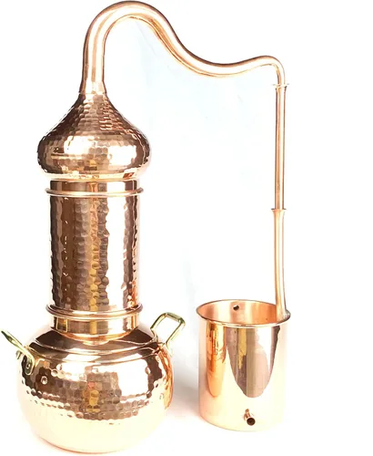Alambique de whisky alémbico expandible, destilería de cobre de medio litro, 2 litros/8.5 tazas