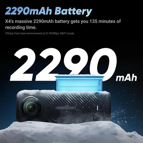 Miniatura 3 de Insta360 X4 - Cámara de acción impermeable 360 8K con sensores de 48 MP, video 5.7K 360, foto 360 de 72 MP, edición AI, para deportes, viajes