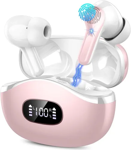 Miniatura 11 de Auriculares inalámbricos, auriculares deportivos Bluetooth 5.4 IPX8 impermeables, auriculares sobre la oreja de 70H con sonido de graves profundos
