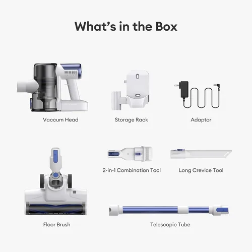 Miniatura 9 de Ultenic Aspiradora inalámbrica, 40 KPa y 450 W, aspiradora recargable, máximo 40 minutos de funcionamiento, diseño de pie con capacidad de cubo