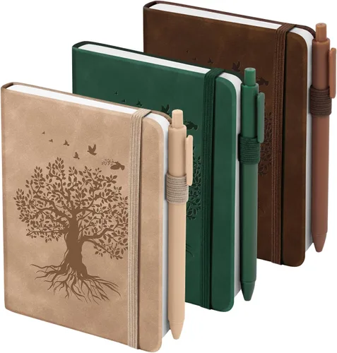 Miniatura 12 de 3 paquetes de cuadernos de bolsillo para diario, A6 pequeño, total 360 páginas, cuadernos para tomar notas, diarios para escritura, mini blocs