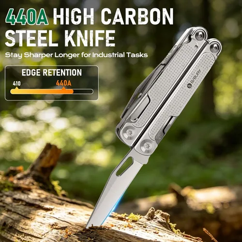 Miniatura 3 de BIBURY Multitools - Alicates Pro BI2049, alicates plegables multiherramienta con hoja de sierra grande, cortadores de alambre, multiherramienta