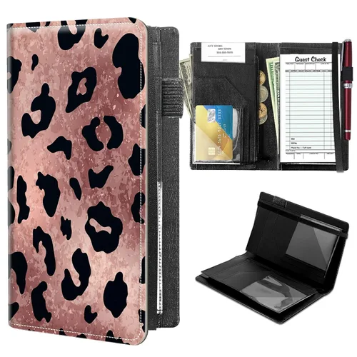 Miniatura 18 de Libretas de alto volumen para camareros, libro de servidor Forest Moon con 2 bolsillos expandibles de 9 x 5, libro de mesera lindo con bolsillo