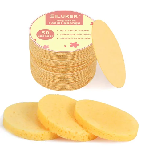 Miniatura 7 de 50 esponjas faciales comprimidas para limpieza diaria y exfoliación suave, esponja de celulosa 100% natural, perfecta para eliminar la piel muerta