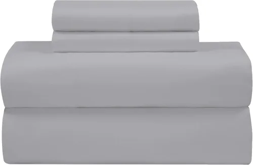 Miniatura 25 de Royale Linens - Juego de sábanas de 400 hilos, 100 % algodón cultivado en EE. UU., 4 piezas, sábana de satén, tamaño Queen - 1 sábana bajera, 1