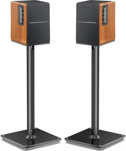 Perlegear, juego de soportes universales para altavoces de sonido envolvente de hasta 22 libras - 28 pulgadas, soportes para estante de altavoces