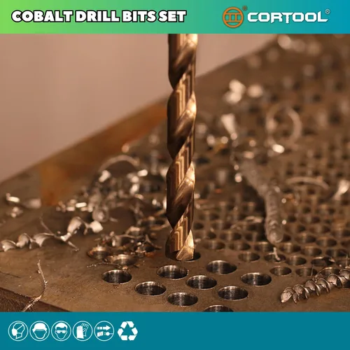 Miniatura 2 de Juego de brocas de cobalto de 1/2 pulgada (6 piezas), juego de brocas de metal M35 HSS de longitud de trabajo para metal duro, acero inoxidable