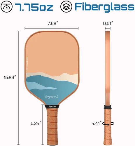 Miniatura 4 de Juego de 2 palas de pickleball aprobadas por USAPA de fibra de carbono con raquetas de pickleball para principiantes, bolas de pepinillo para Marrón
