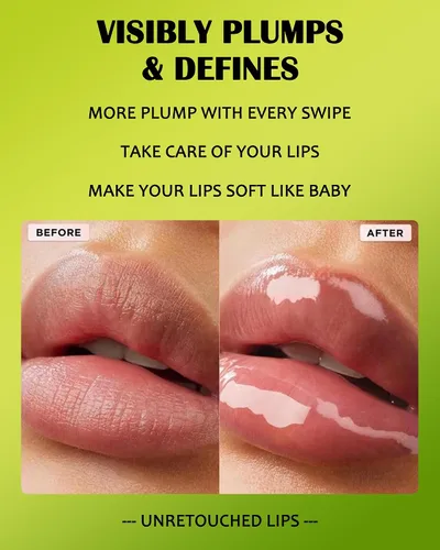 Miniatura 6 de Aceite labial LYSdefeu - 1 unidad con cabezal de cepillo grande, aceite de brillo de labios rosa hidratante, brillo labial transparente brillante