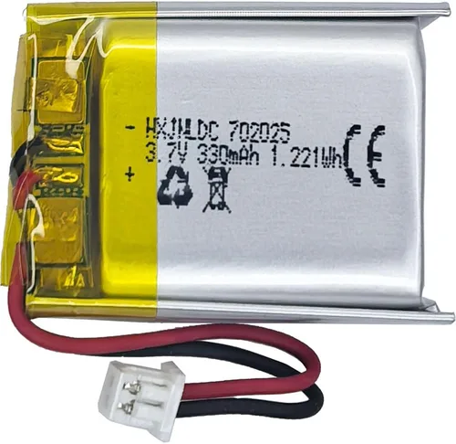 DC 3.7V 330mAh 702025 Batería recargable de polímero de litio, adecuada para productos electrónicos de bricolaje 3.7-5V con reemplazo de batería de