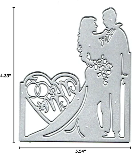 Miniatura 3 de Troqueles de metal para parejas, letras de invitación de boda, corazón, amor, flor, hoja, troqueles, plantillas de corte, manualidades, álbumes