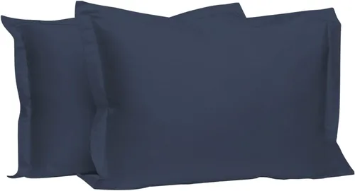 Miniatura 80 de Pizuna Juego de 2 fundas de almohada de 100 % algodón puro, tamaño estándar, color blanco, lujosas fundas de almohada de 400 hilos de satén