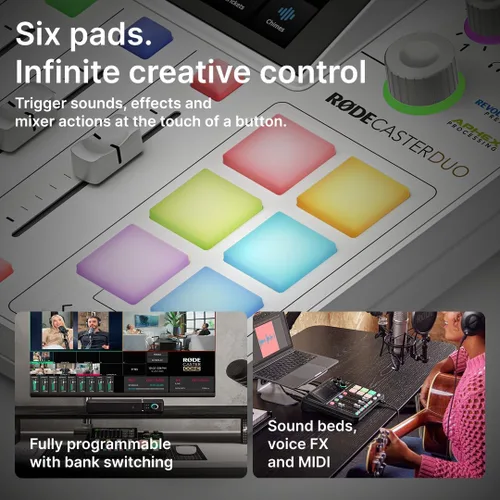 Miniatura 8 de RØDE RØDECaster Duo Solución compacta de producción de audio todo en uno para podcasting, transmisión, producción de música y creación de contenido