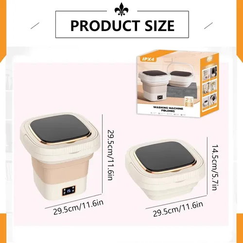Miniatura 7 de Lavadora portátil, mini lavadora, con secadora de centrifugado, ropa interior de limpieza profunda, ropa de bebé, muy adecuada para casa pequeña