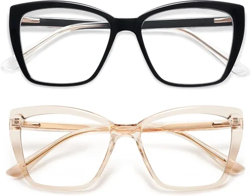 Miniatura 14 de AMOMOMA Trendy TR90 Gafas de Lectura Grandes con Filtro de Luz Azul para Mujeres, Elegantes Gafas Cuadradas Tipo Ojo de Gato AM6031