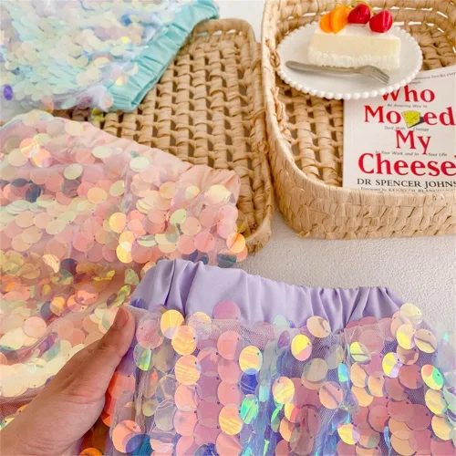Miniatura 6 de Vestido de lentejuelas con cola de sirena para bebés y niñas, vestido de tul para cumpleaños, vestido casual de playa, ropa de fiesta