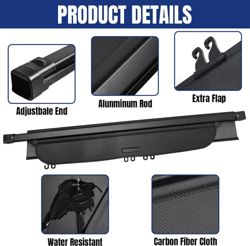 Miniatura 4 de GZSH Funda de Carga para Honda CRV 2023 2024 2025 con Aleta Extra Honda CRV Funda de Carga de Textura de Fibra de Carbono Compatible con Honda CRV