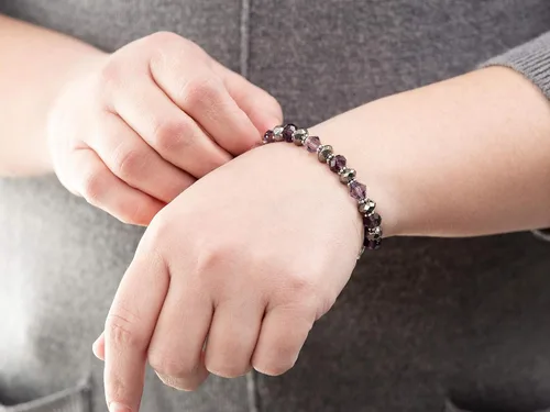 Miniatura 60 de Pulsera elástica de alerta médica, pulsera de identificación médica de repuesto intercambiable, etiqueta de identificación no incluida, cristales