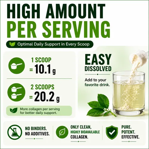Miniatura 8 de Polvo de péptidos de colágeno con vitamina C y ácido hialurónico, de fuentes orgánicas más limpias y súper alta absorción, multitipo hidrolizado I