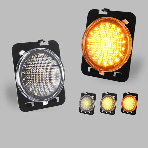 Miniatura 16 de Luces LED secuenciales de marcador lateral para guardabarros delanteros para J-e-e-p Wrangler JK 2007-2019, lámparas de marcador de parachoques