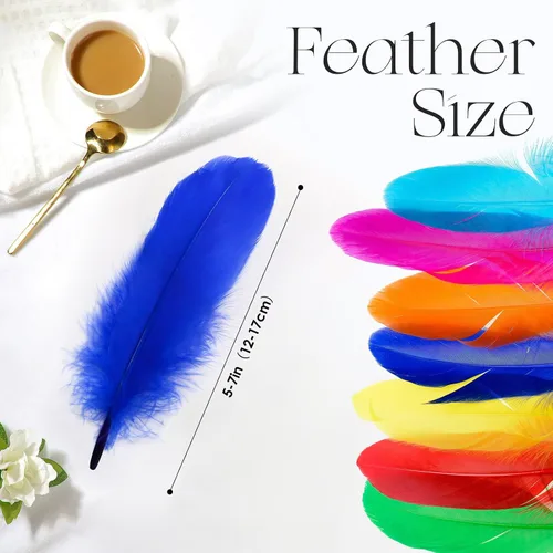 Miniatura 2 de 300 plumas de ganso negras naturales a granel, plumas naturales a granel de 5 a 7 pulgadas para manualidades, atrapasueños, alas de ángel