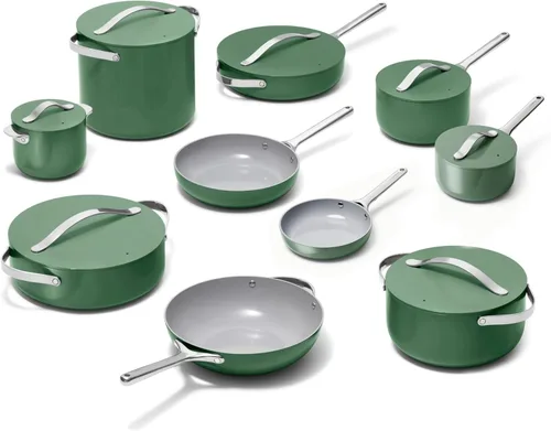 Miniatura 21 de Caraway Juego de utensilios de cocina de cerámica antiadherente (12 piezas) ollas, sartenes, tapas y almacenamiento de cocina, sin PFAS ni PFOA