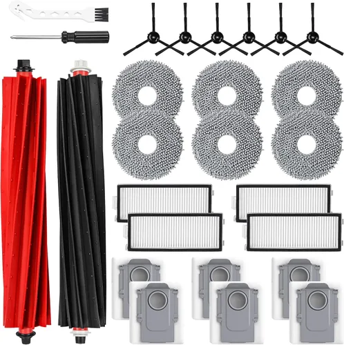 Miniatura 14 de Juego de 8 almohadillas de limpieza para aspiradora robot Roborock QV 35A/Saros 10R/Q Revo/Qrevo S/Qrevo Pro/Qrevo Plus/Qrevo Master/Qrevo