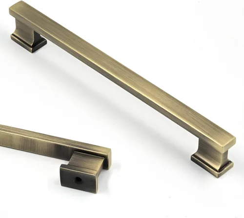Miniatura 22 de Asidrama - Paquete de 6 manijas de gabinete de cocina color latón cepillado de 3.75 pulgadas (96mm), tiradores para gabinete, accesorios