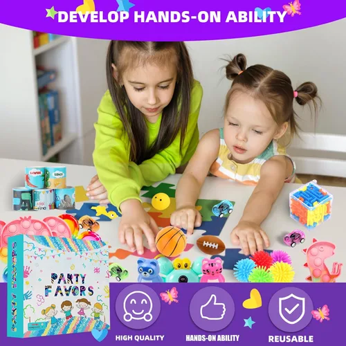 Miniatura 4 de 1000 piezas de paquete de juguetes para juguetear, recuerdos de fiesta a granel para niños, rellenos de calcetines, cofre de caja del tesoro, fiesta