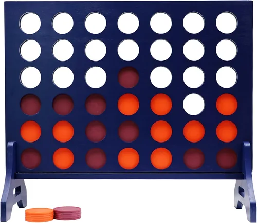 Miniatura 16 de Tailgating Pros Cuatro en una fila gigante azul marino premium con funda de transporte – Juego de patio al aire libre de gran tamaño – ¡Muchos