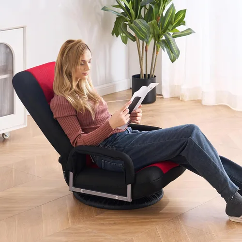 Miniatura 2 de VEVOR Silla giratoria para juegos con reposabrazos, silla giratoria de 360 grados con respaldo plegable de 6 posiciones ajustables y soporte lumbar
