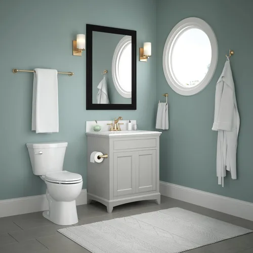 Miniatura 5 de Delta Mylan (1-Paquete) Soporte para Toalla de Mano Champán Bronce Toalleros para Pared de Baño Anillo Cuadrado para Soporte de Toalla Colgador