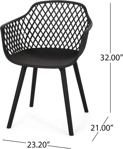 Miniatura 3 de Christopher Knight Home Delia Silla de comedor al aire libre (juego de 2), color negro