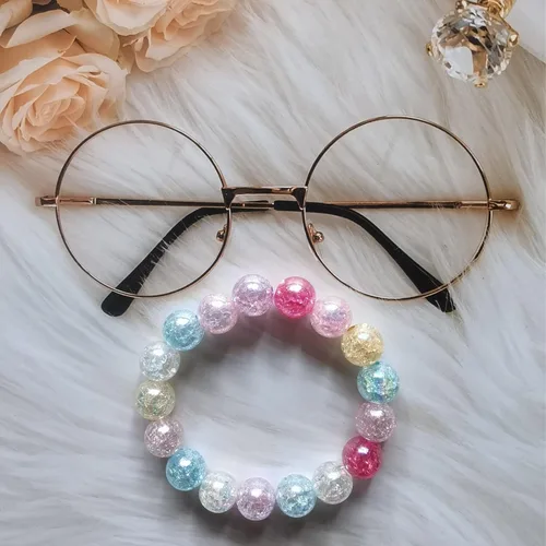 Miniatura 2 de 200 piezas de cuentas de cristal acrílico de colores redondas, cuentas de vidrio agrietado, dijes para hacer joyas, pulseras, aretes, collares