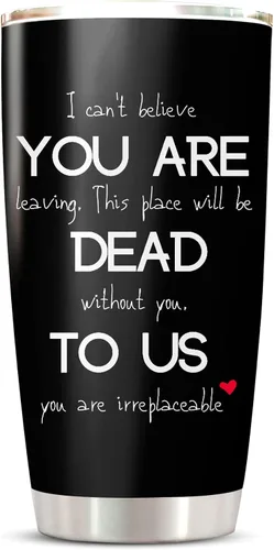 CHICKOR Vaso térmico de 20 onzas con tapa con texto en inglés "You Are Dead To Us", regalo de despedida para empleados gerentes de trabajo, regalos