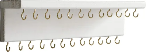 SANY DAYO HOME Organizador de joyas con 24 ganchos y estante para cosméticos, 12 x 3 x 4 pulgadas, soporte de madera de pino rústico montado en la