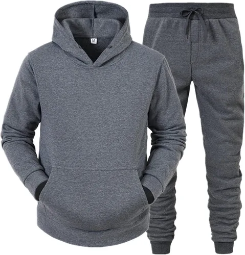 Miniatura 2 de EELHOE 2 Piece Tracksuit for Men Baggy Cotton Long Sleeve Hoodies Sweatpant Loose Fit Stretch Stylish Pullover
