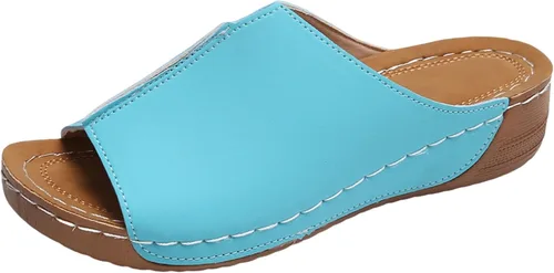 Miniatura 14 de Sandalias ortopédicas para mujer con soporte para el arco, cómodas sandalias ortopédicas de verano con puntera abierta Negro
