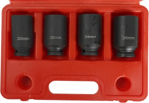 Miniatura 2 de Juego de 4 llaves de impacto de 1/2 pulgada, tamaño métrico de 12 puntos, 1.181 in, 1.260 in, 1.339 in, 1.417 in, juego de llaves de impacto
