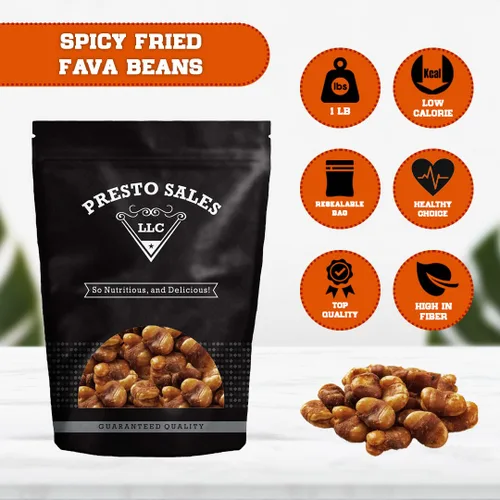 Miniatura 3 de Presto Sales Fava/Broad Beans, listos para comer, picantes tostados salados, 16 onzas, bajo en azúcar, bajo en grasa, imprescindible, súper