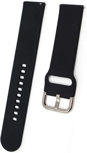 Miniatura 2 de ElloGear Correa compatible con Samsung Galaxy Watch Active, Active2, Active 3 de silicona de repuesto para reloj inteligente Negro