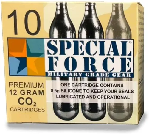 Special Force 42220 - Paquete de 10 unidades (0.42 oz) de CO2 no roscado para paintball