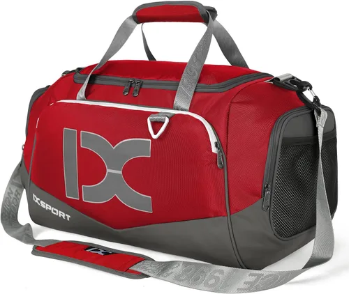 INOXTO Bolsa de deporte de fitness con compartimento para zapatos impermeable bolsa de viaje para mujeres y hombres Rojo