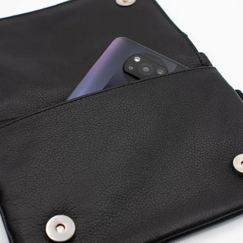 Miniatura 4 de Riñonera de motociclista de cuero real para hombre, bolsa de cintura de piel con lazo para la cintura, se convierte en bolso cruzado, con trabillas
